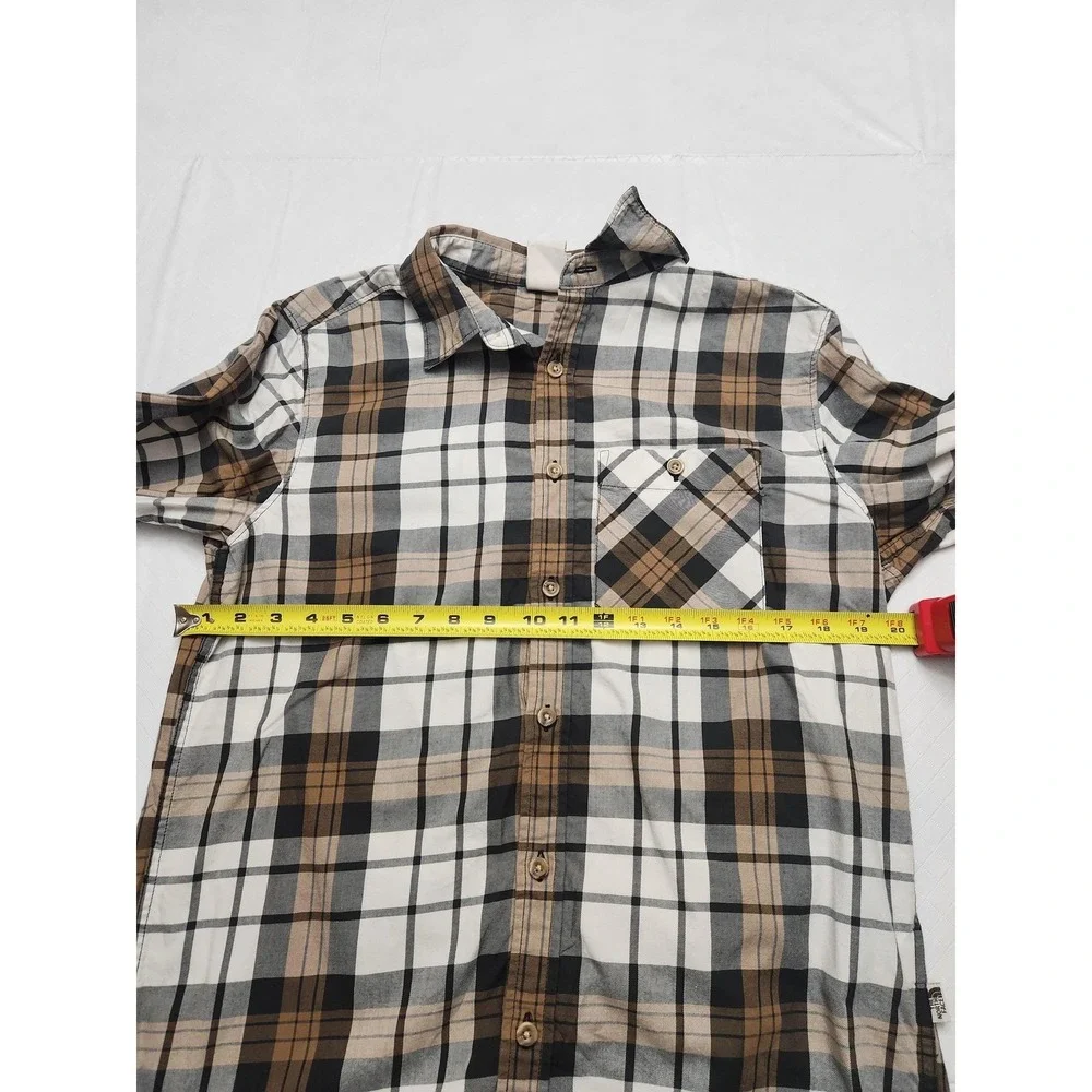 The North Face Shirt Mens Medium Brown Black Plaid Button Up‎ Long Sleeve Casual